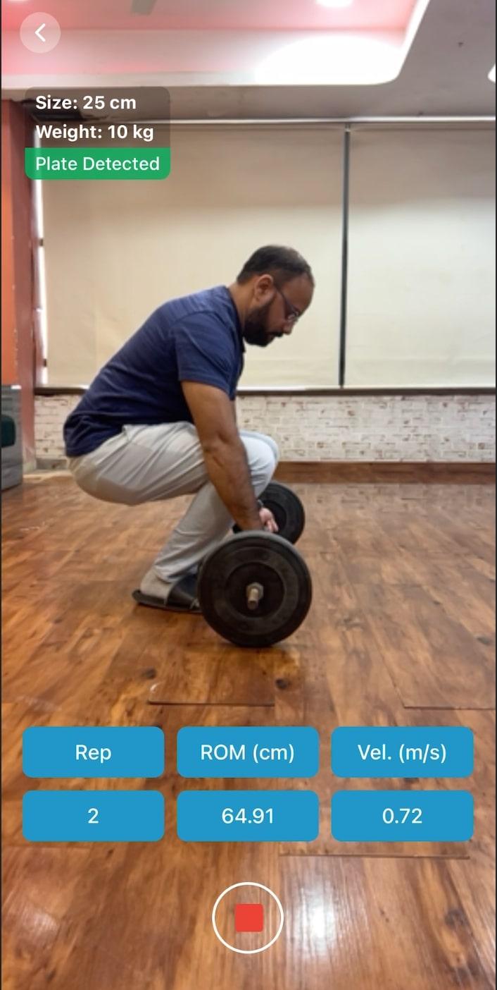 Our AI-powered barbell tracking app detecting and analyzing reps, ROM, and velocity