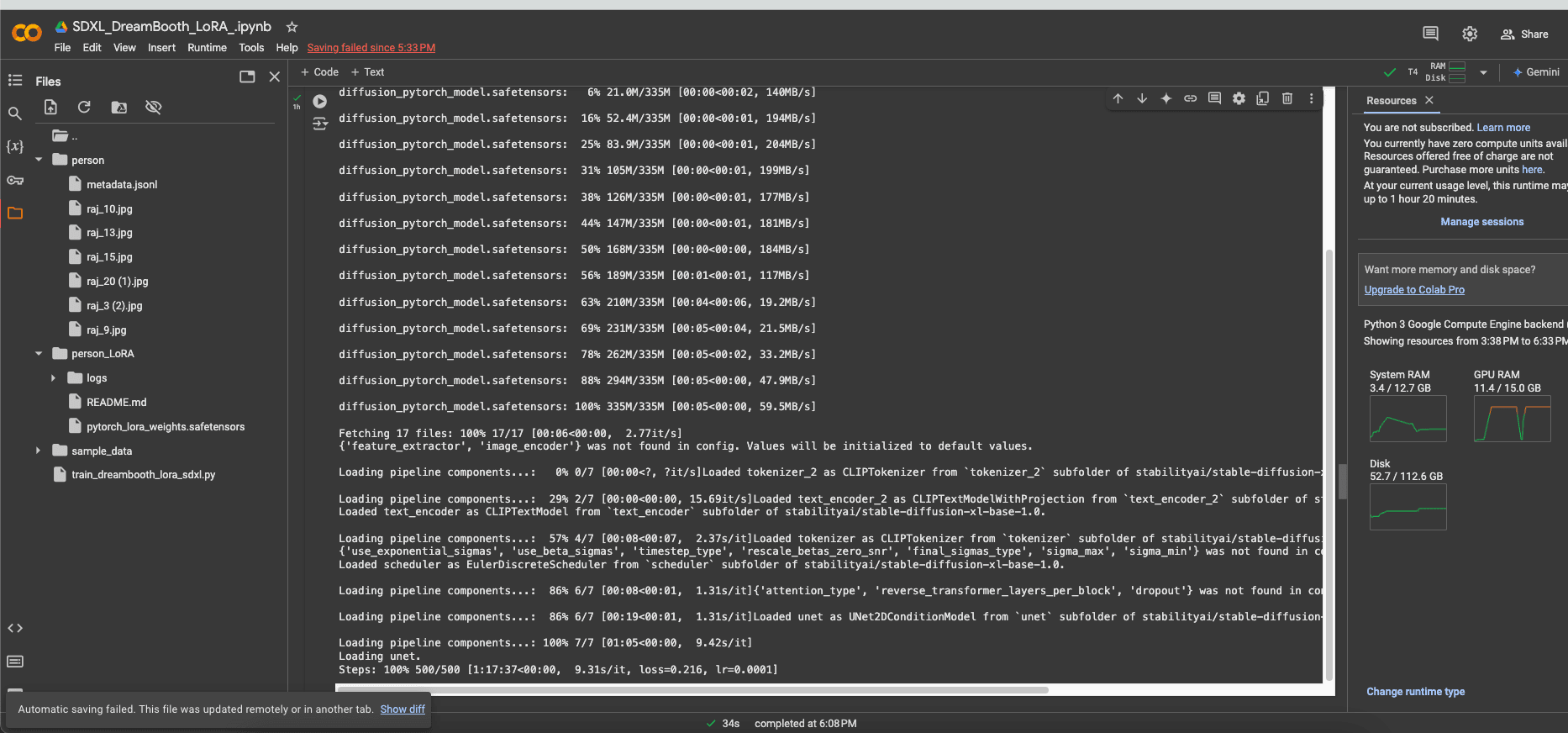 SDXL model initialization in our dev environment