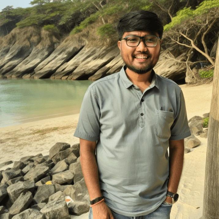 photo of TOK standing near the beachside